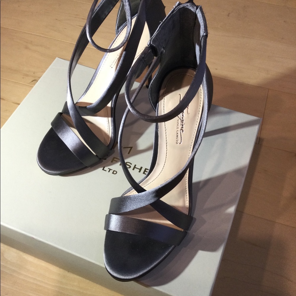 New Marc Fisher Gray Satin High Heels